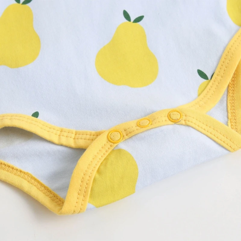 

Детский комбинезон без рукавов, боди на бретельках с мультяшным принтом фруктов, летний хлопковый комбинезон