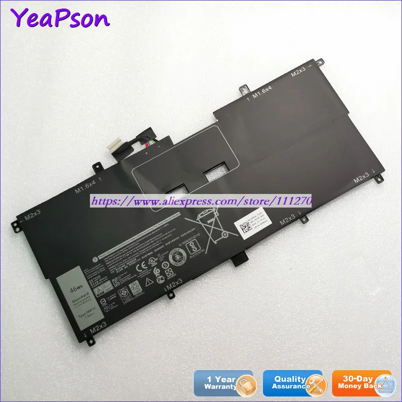 Аккумулятор Yeapson NNF1C HMPFH для ноутбука Dell XPS 7 6 2 в 1 13 9365 D5505TS в|Аккумуляторы