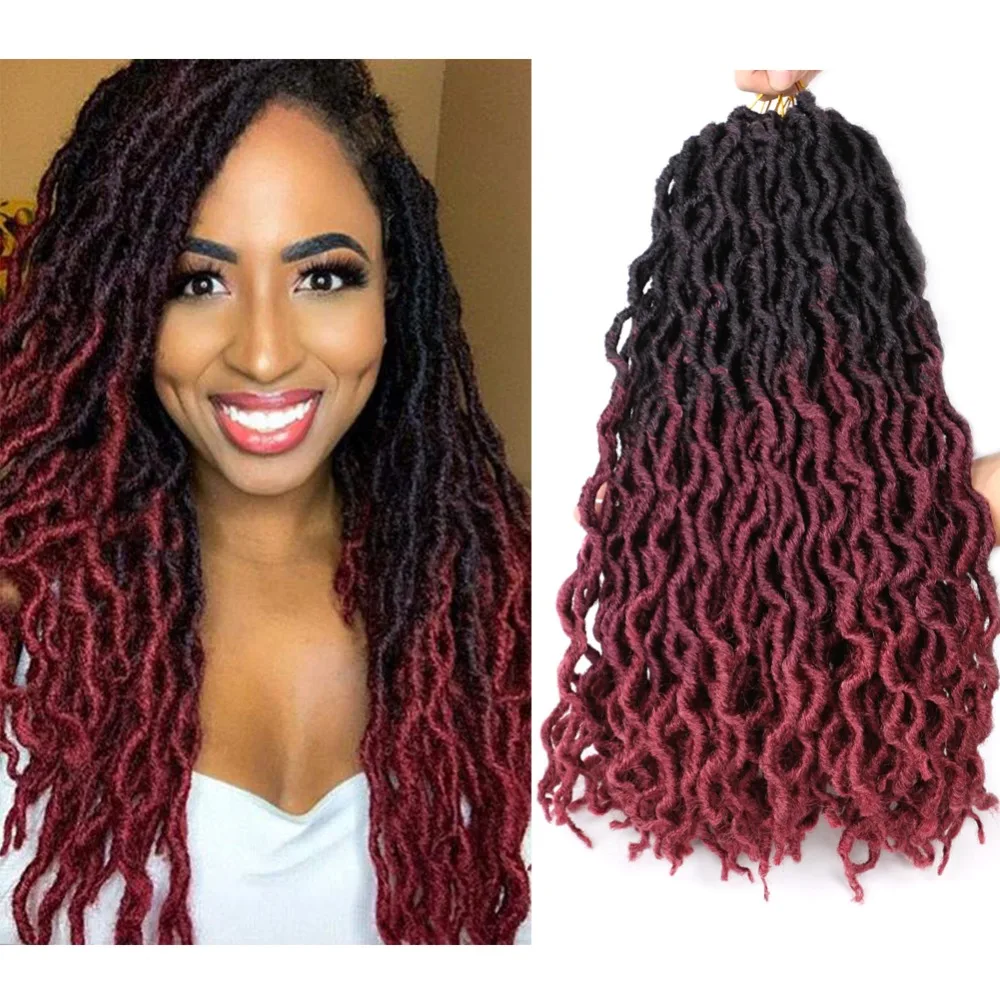 

Wavy Crochet Hair 18" 100% Kanekalon Fiber Faux Locs African Roots Dreadlocs Synthetic Braiding Hair Extensions for Black Women