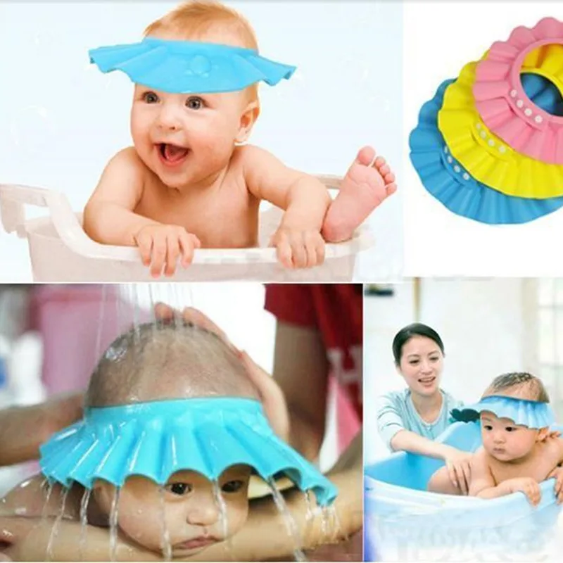 

Baby Shampoo Cap Wash Hair Kids Bath Visor Hats Adjustable Shield Waterproof Ear Protection Eye Children Hats Infant