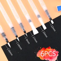 6pcs students portable pointedflat tip water color paint brush soft watercolor painting brush pen for beginner art supplies