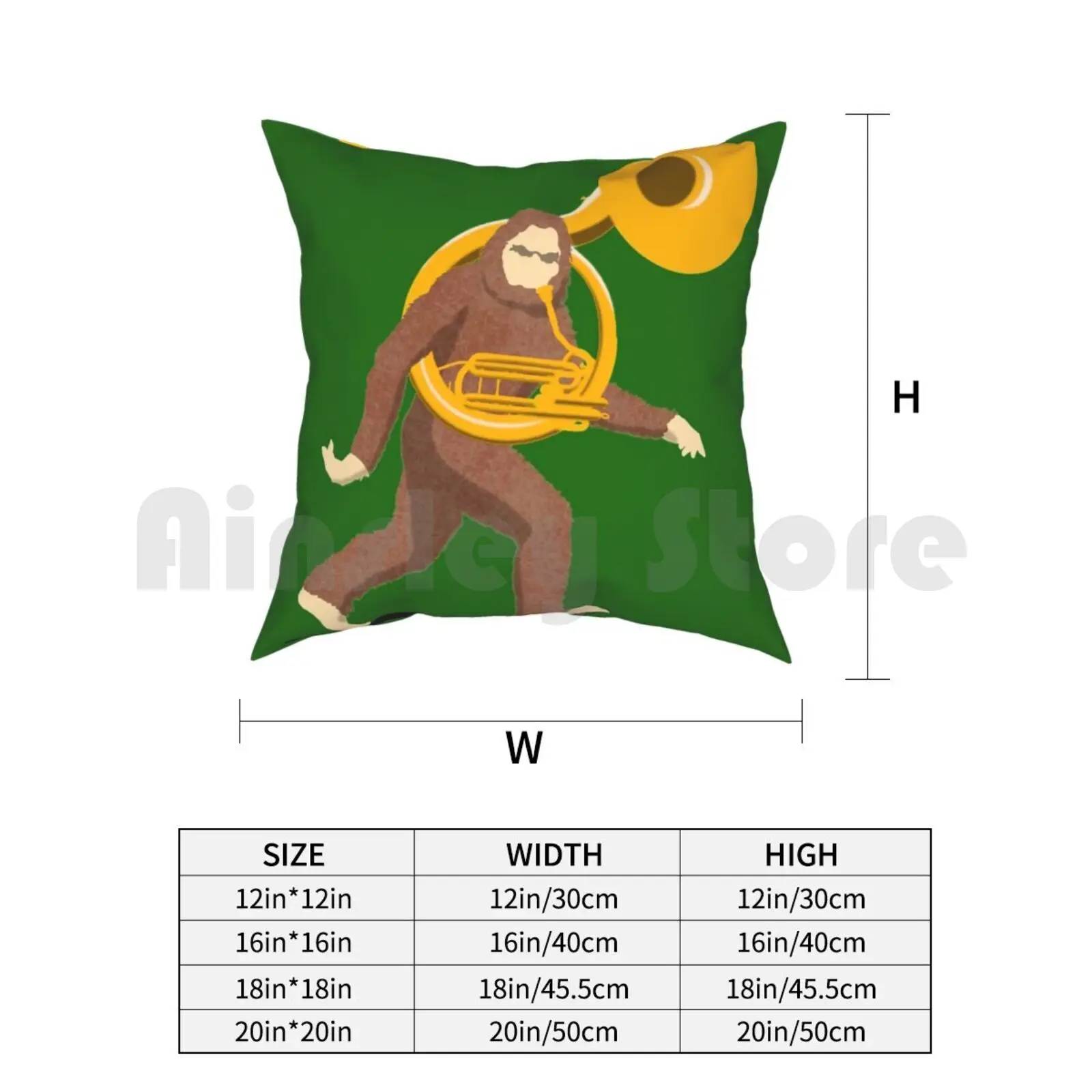 Подушка Sousa Squatch мягкая домашняя с принтом походная группа