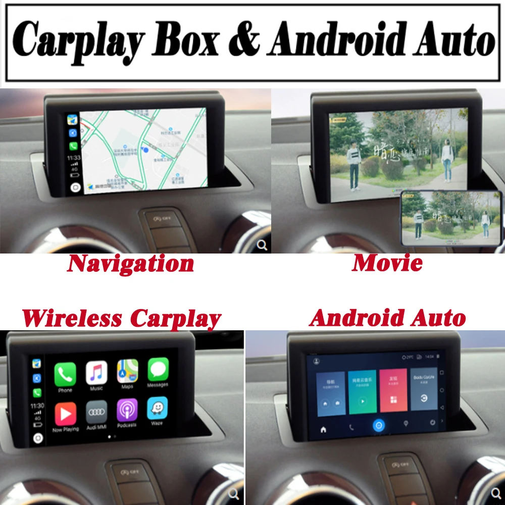 Беспроводная камера Carplay для Audi A1GB Q1 MMI 3g 2010~ интерфейс задняя Передняя парковочная камера Android дисплей Улучшенный декодер