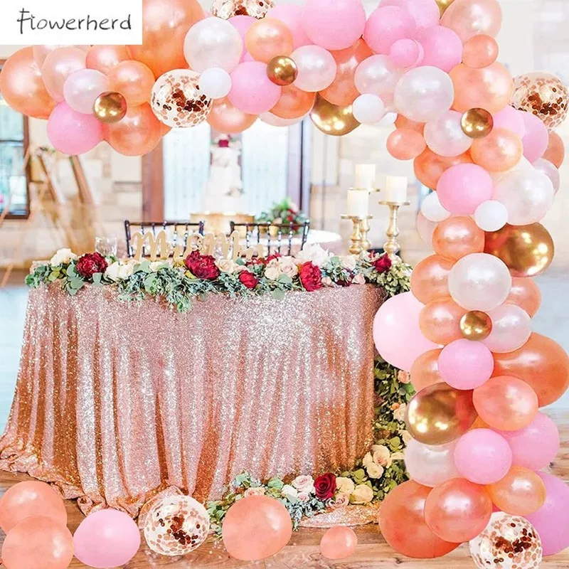 

152PCS Pink Rose Gold Balloon Garland Arch Kit Latex Confetti Balloons Set for Baby Shower Birthday Wedding Party Decorations