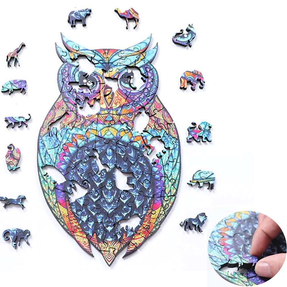 

Уникальные деревянные головоломки животных Таинственный Сова 3D головоломка подарок для взрослых образовательные головоломки для малышей ...