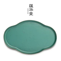 begonia pot bearing chinese stoneware dry bubble plate jingdezhen kungfu tea set ceramic flat plate fruit plate dessert tray