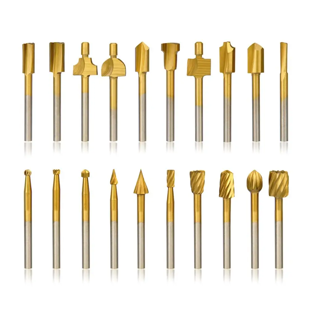 10 шт. HSS маршрутизатор карбидные наконечники для гравировки + 1/8 &quotхвостовик