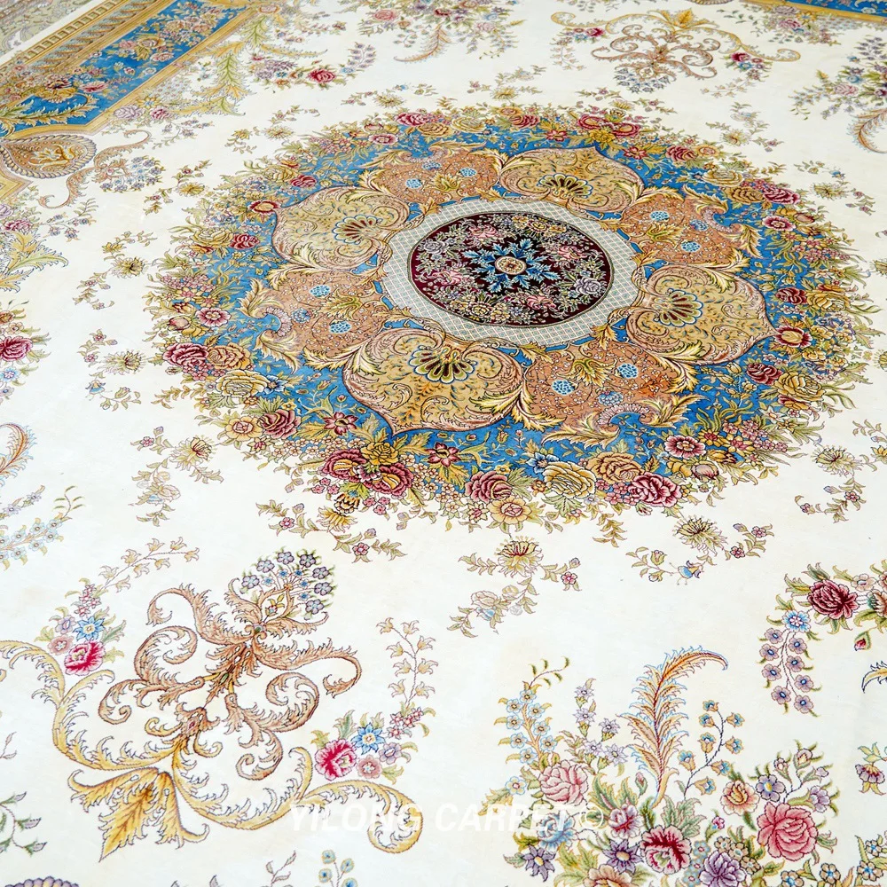Beste Yilong 9 'X 12' Turkse Knopen Perzische Zijde Thuis Tapijt Handgemaakte Klassieke Oosterse Tapijt (ZQG347A)