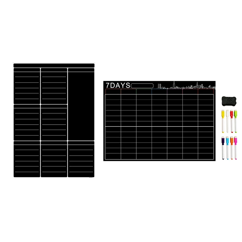 

2x A3 магнитно-маркерная доска лист Кухня холодильник Еженедельный белая доска календарь полезных меню планирования Бакалея