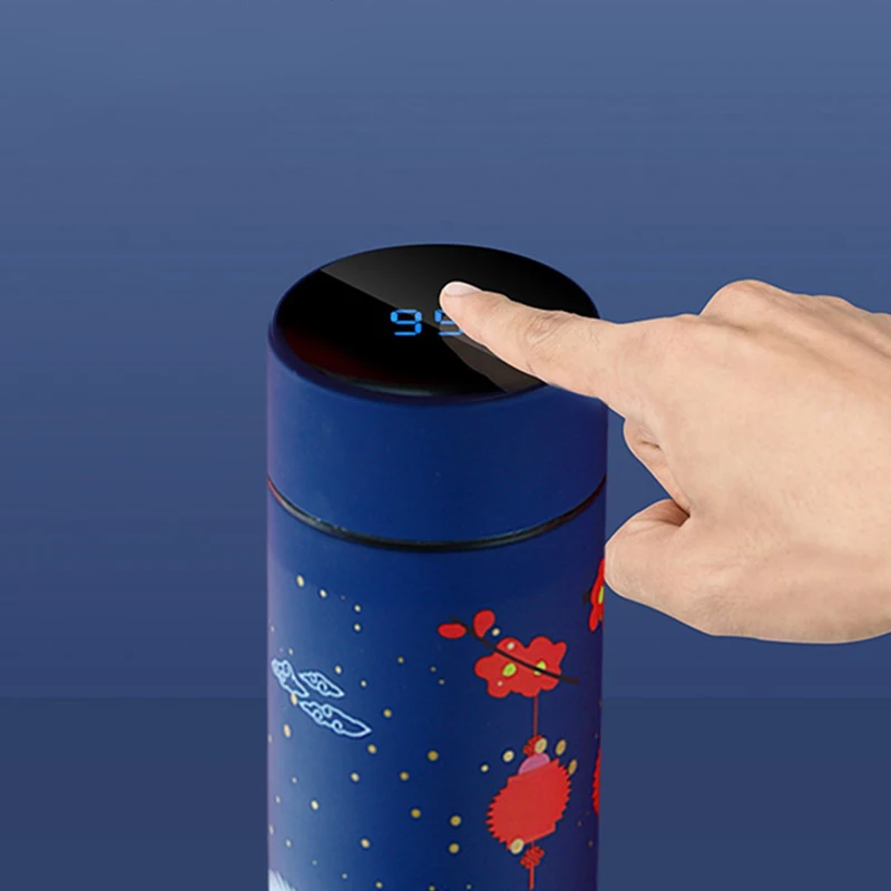 

Intelligent Coffee Bottle Chinese Style 304 Stainless Steel Vacuum Flask with Tea Infuser Thermocup Water Bottle