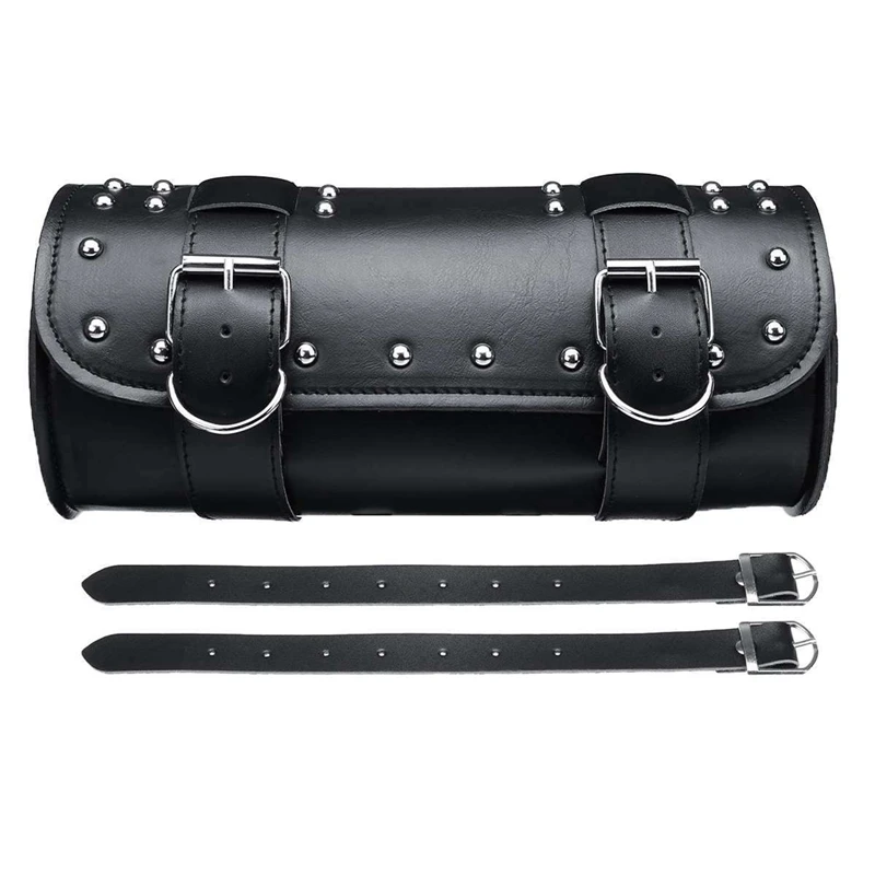 

Motorcycle Cruiser Tool Bag Fork Barrel Shape Handlebar Front Fork Bag Black Saddlebag Roll Barrel Racing Tail Barrel Storage