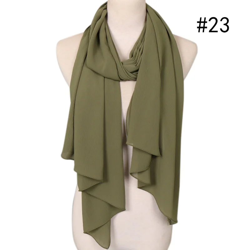 25 Colors Women Soft Long Scarf Muslim Hijab Shawl Wrap Chiffon Islamic Turban Headscarf Bandanas Ramadan Large Scarves 180*75cm