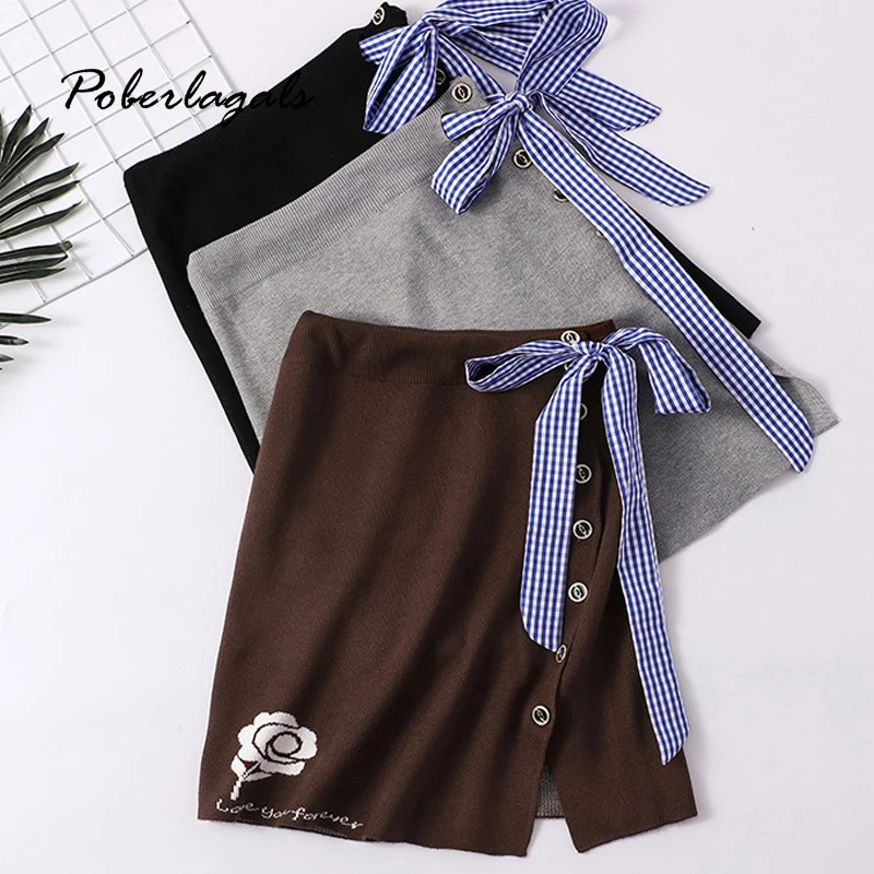 Женская трикотажная юбка в стиле ретро модная Жаккардовая трапециевидной формы