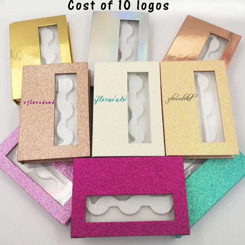 Cost of 10 logos Iflovedekd,, 3 пары/1 набор, создать собственный бренд, частная марка, 3d норковые ресницы, коробки, накладные ресницы, упаковочная коробка - Цвет: Cost of 10 logos