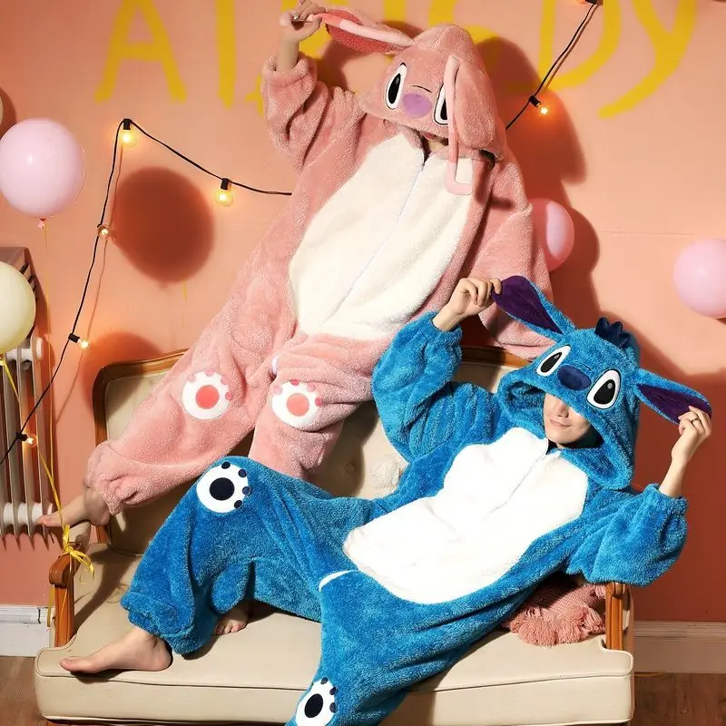 Couple Onesie Women's Autumn and Winter Cute Cartoon Home Wear Pajama Set Women Pajamas Sleepwear Women Pajama Woman Robe Set