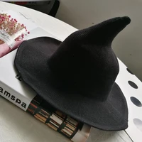 modern hat halloween witch hats women party cap witcher foldable wide breathable anti sunburn bucket funny hat cap q40