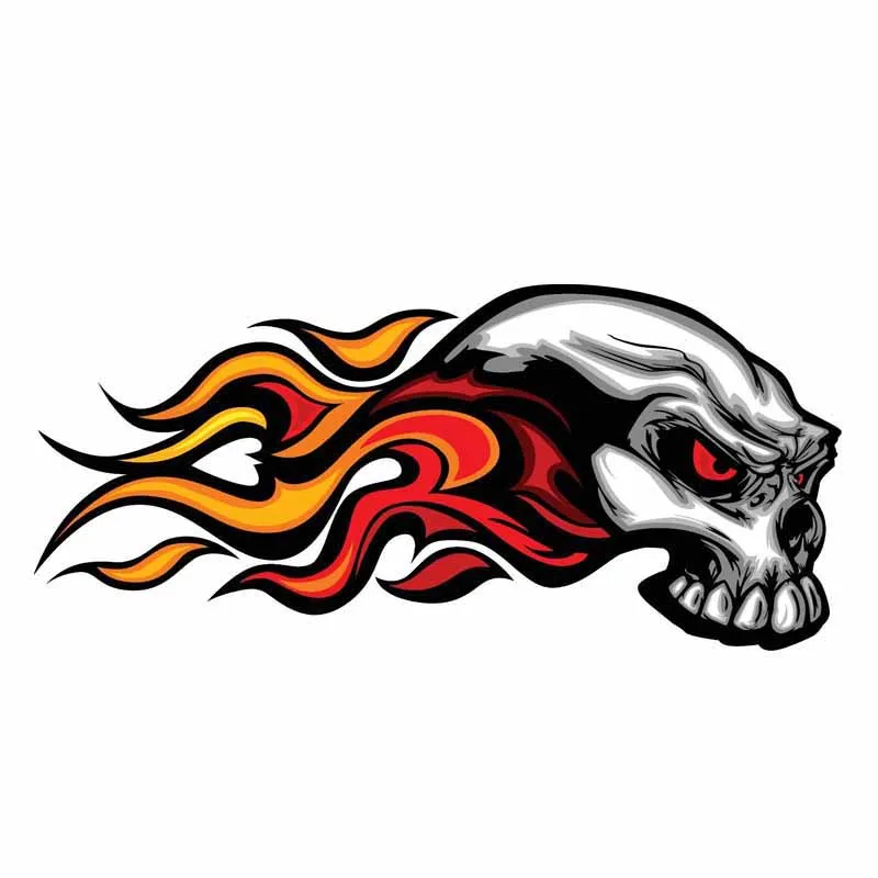 

Car stickers Flaming Skull Motorcycle Windows Car Sticker Decal 15.2CM*7CM