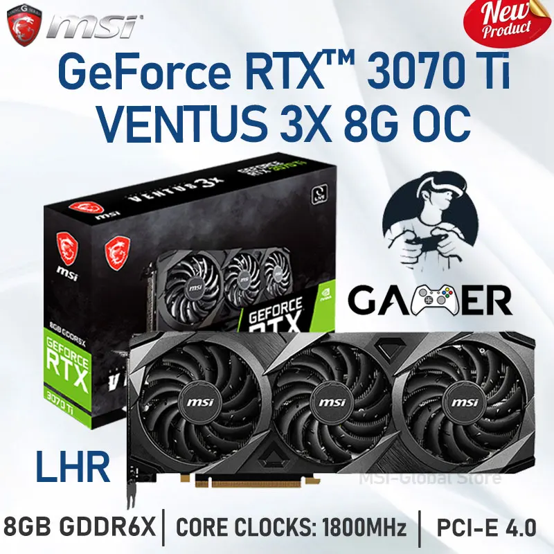 

Игровая Видеокарта MSI Raphic GeForce RTX 3070 Ti VENTUS 3X 8G OC GDDR6X