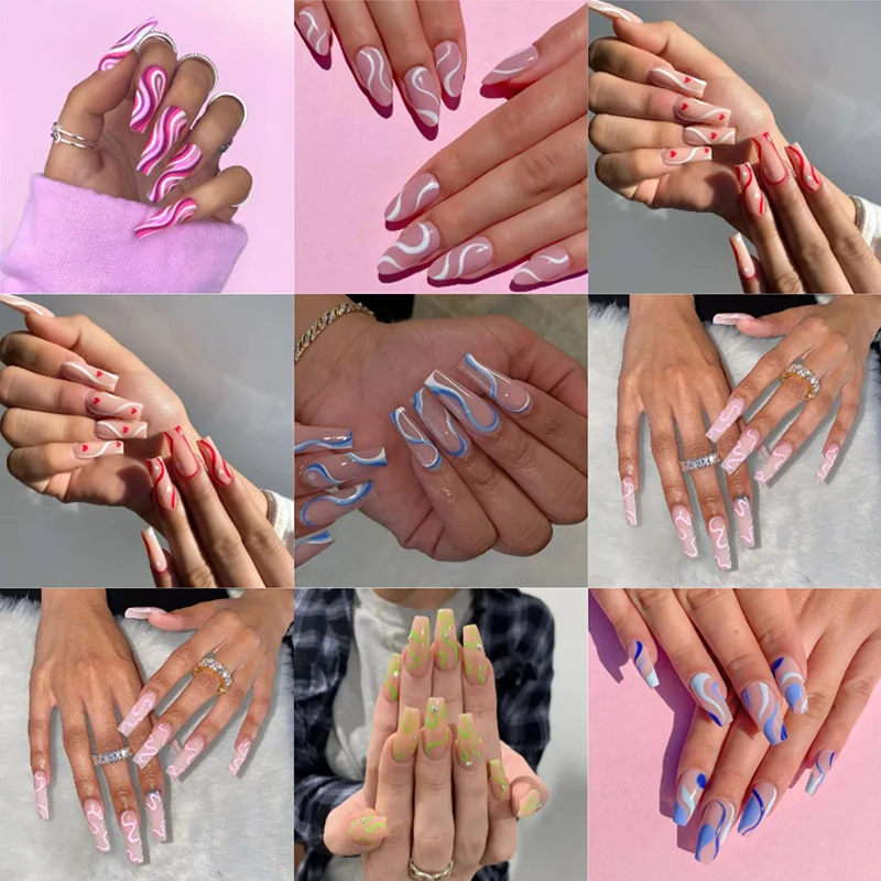 Накладные ногти с клеем 24 шт./компл. | Красота и здоровье