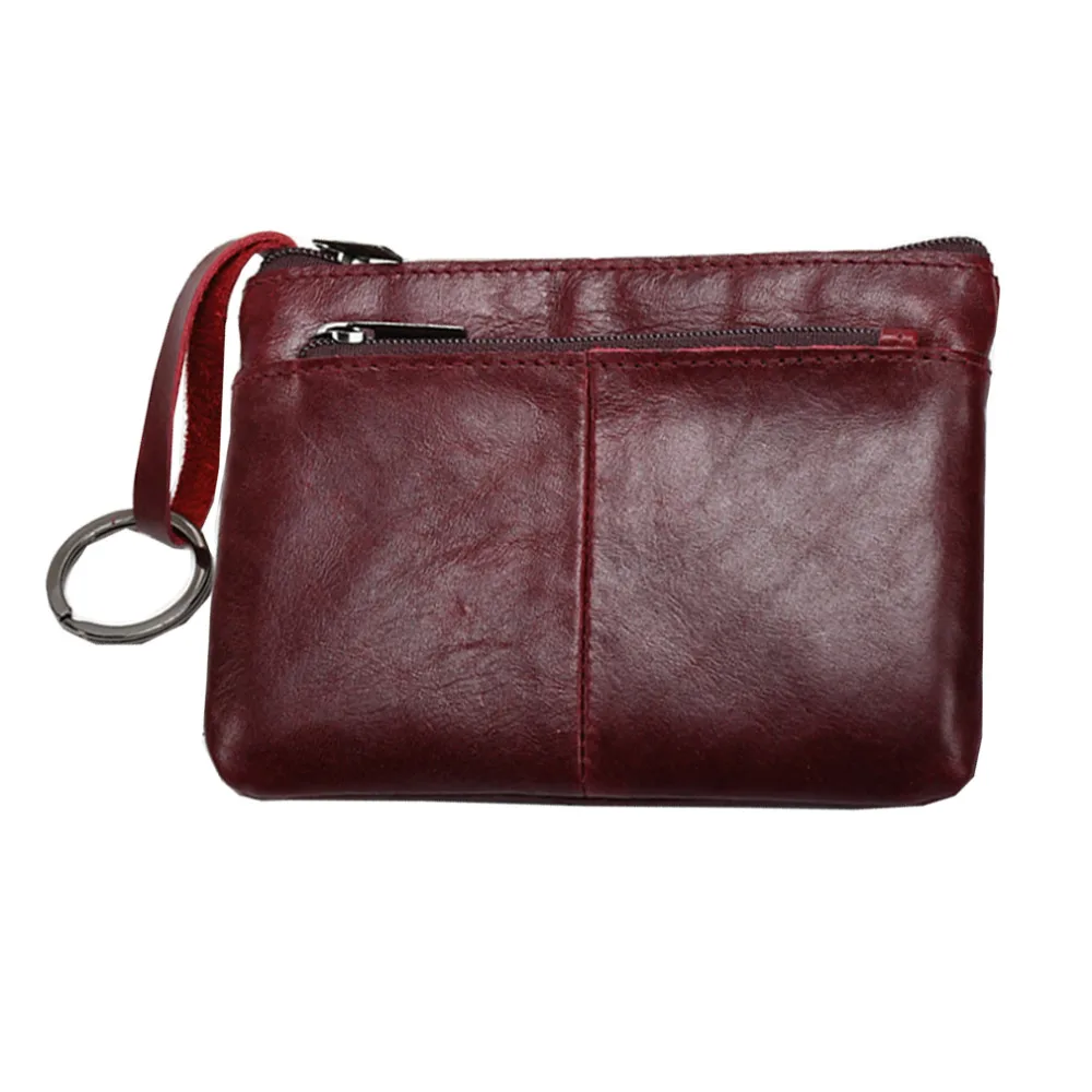 

Unisex Genuine Leather Retro Korean Coin Bag Zipper Cluth Bag Girls Mini Wallet Phone Handbag Boy Student Change Purse