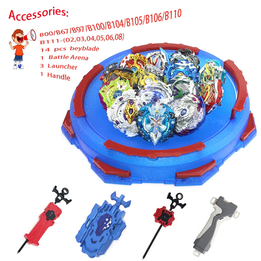 14 psc -2 beyblades Burst Launcher гироскоп Арена диск захватывающий Дуэль спиннинг Топ Launcher beyblades Арена стадион подарок для детей - Цвет: 14 psc -2
