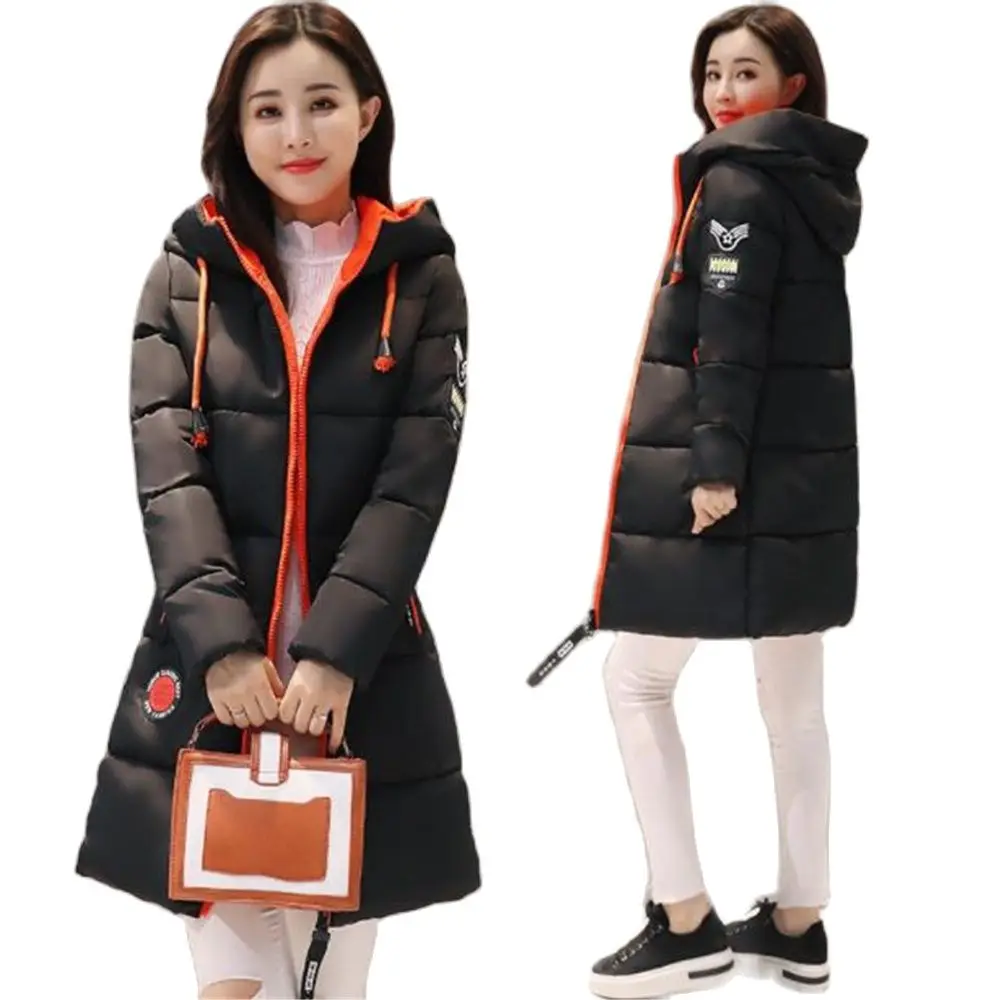 2021 Warm Down Jackets Women Coats Hooded Outwear Female Parka Thick Cotton Padded Lining Winter Clothes Female Basic Coat Fall
