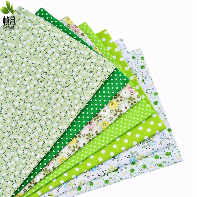 Ткань с зеленым принтом для шитья Лоскутная тильда кукольная ткань сделай сам