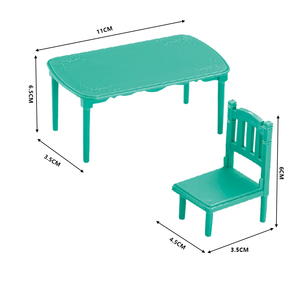 Новинка 2021 миниатюрная мебель для кукольного домика зеленые стулья кухни мини