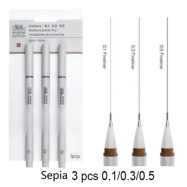 

Набор ручек Winsor & Newton Fine Liner 0.1-1.0 мм черный/синий/сепия/холодный серый