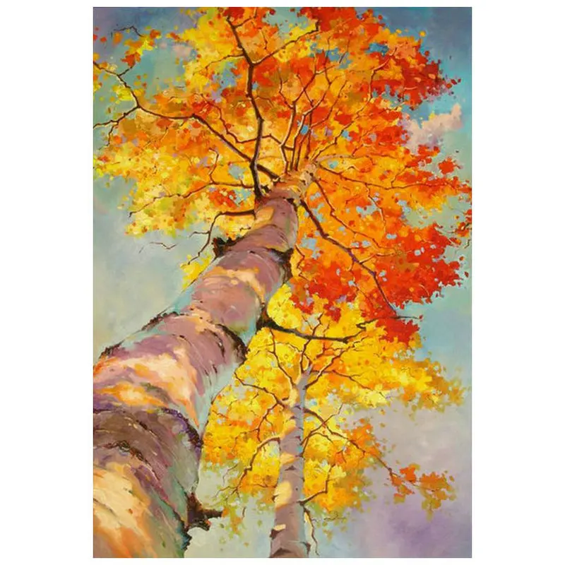 

New full square 5d diy diamond painting tree landscape 3d round diamond mosaic autumn scenery crafts sticker diamond embroidery