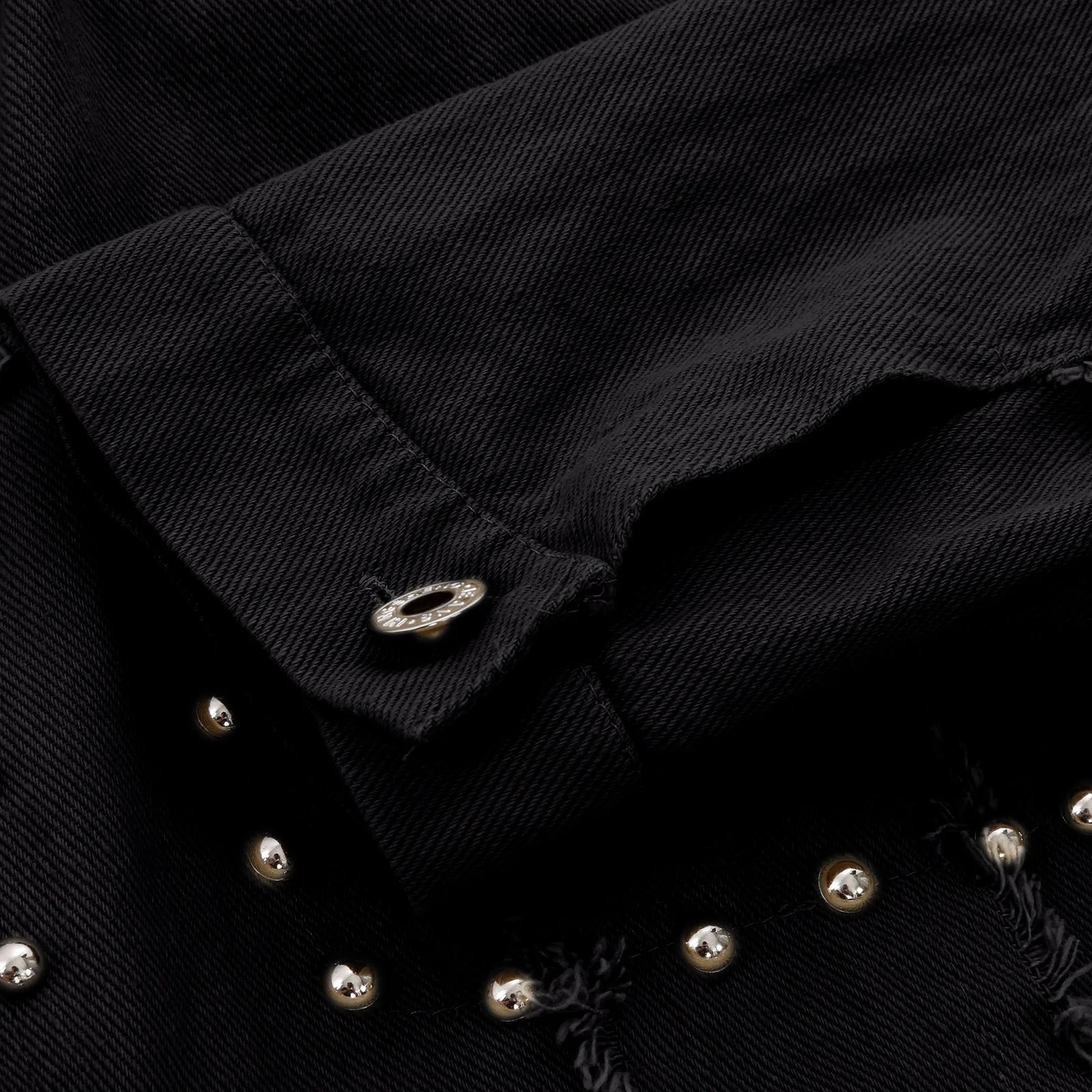 Куртка Женская джинсовая короткая с отложным воротником и бусинами | одежда