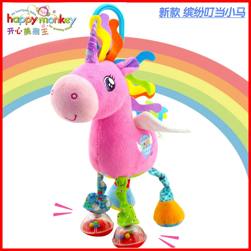 Счастливые обезьянки Детские шуршание детские погремушки игрушки лошадь