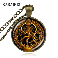 karairis religion jewelry india buddhist shiva pendant necklace glass cabochon lord shiva of the dance of destruction necklaces