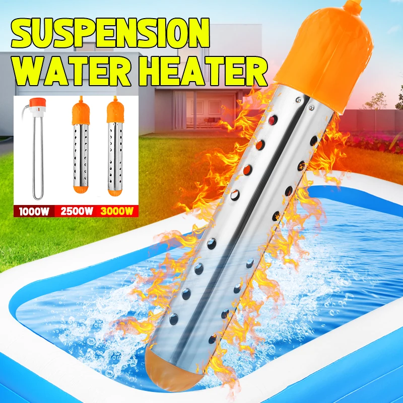 

2000/2500/3000W Electricity Immersion Water Heater Element Boiler Portable Water Heating Rods for Inflatable Swimming Pool