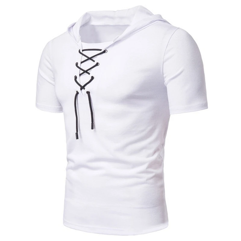 Модная мужская футболка с короткими рукавами Спортивная рубашка однотонный