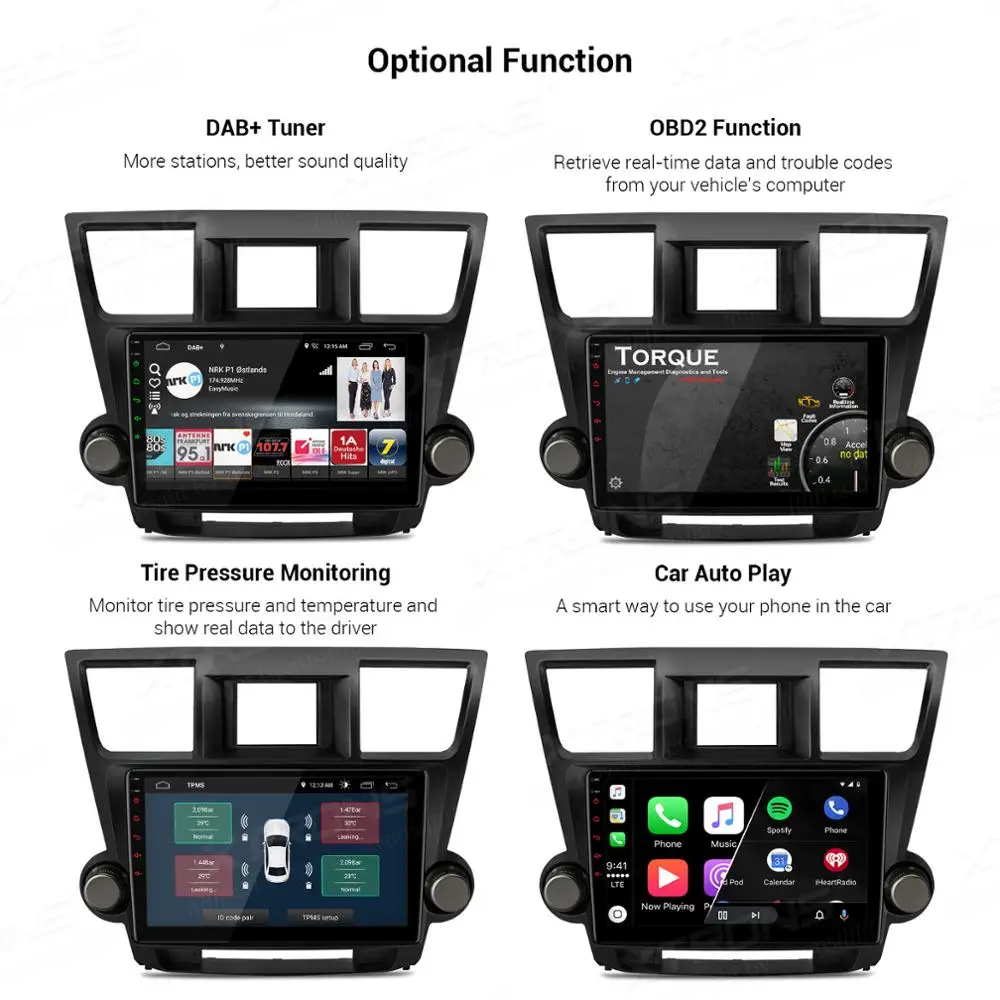 XTRONS 10 1 &quotAndroid 0 автомобильная стереосистема радио плеер DSP GPS OBD для Toyota Highlander 2008 2009