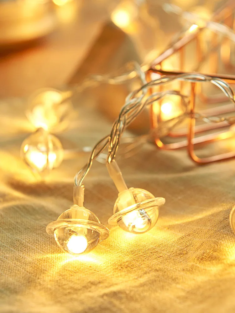 Светодиодный сказочный прозрачный в форме планеты батарея USB гирлянда 6 м