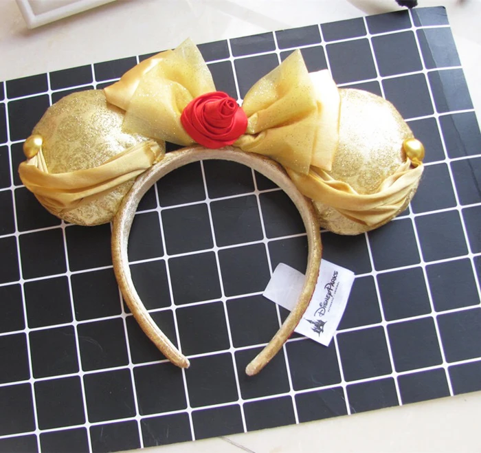 Повязка на голову с ушками Минни Маус Белль Красавица и Чудовище подарок|Мягкие