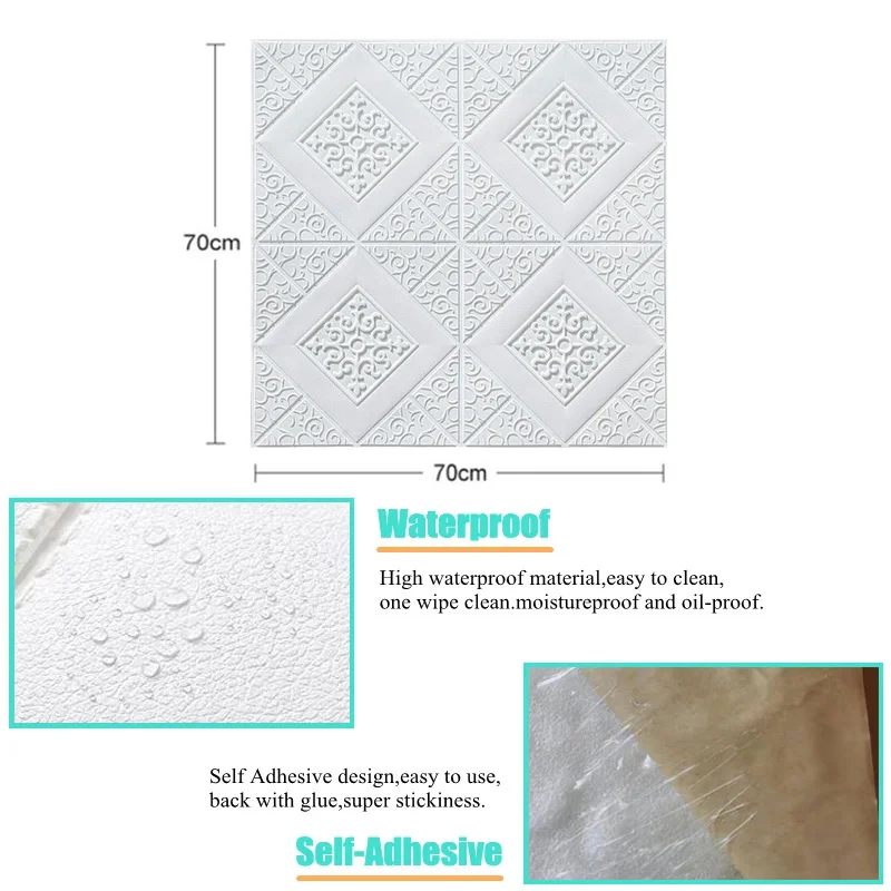 wall stickers wallpaper 3d self adhesive ceiling decorative panels roof wallpaper living room childrens room home decor sticker free global shipping