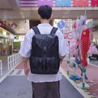 breathable backpack large capacity multipurpose black multi pocket street good texture student backpack for school