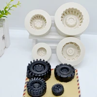 4pcset tires wheel silicone fondant cake molds chocolate cookies mould bakeware kitchen baking decorating tools accessories