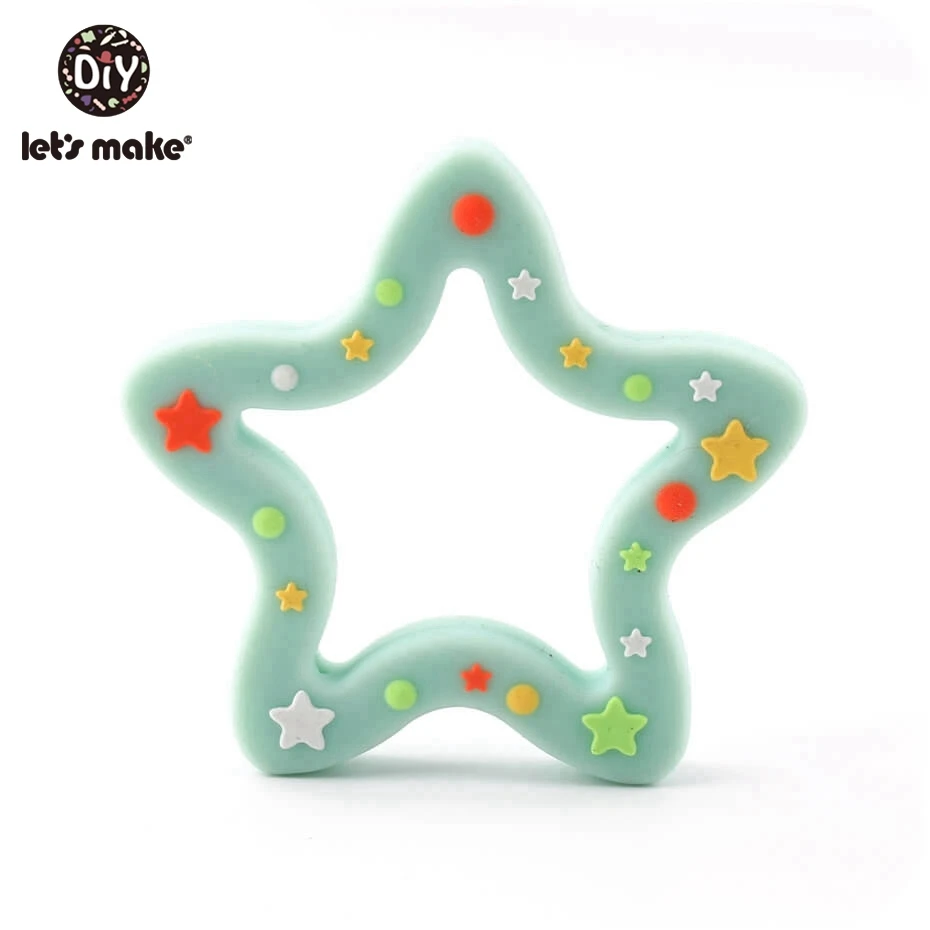 Mint Star 1 шт. силиконовый Прорезыватель для зубов Bambi Sika олень сенсорная игрушка для новорожденного ребенка аксессуары для ухода за ребенком органический Прорезыватель для зубов - Цвет: Mint Star
