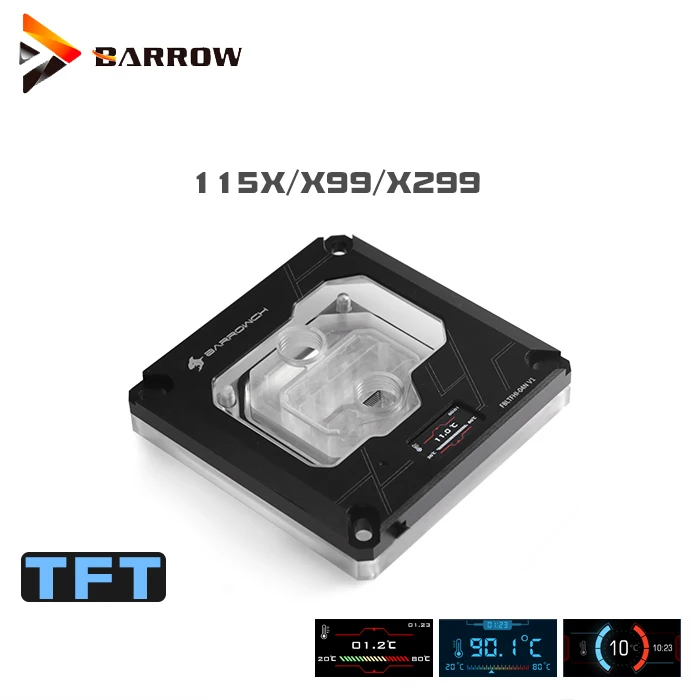 Barrowch водяное FBLTFHI-04N V2 Процессор кулер для Intel 115X X99 X299 температура платформа экран Поддержка синхронизации материнская плата