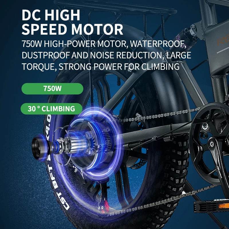 JINGHMA R6S Электро Велосипед 800W 48V Литиевая Батарея 4.0 Жирные Шины Электрический Складной Велосипед.