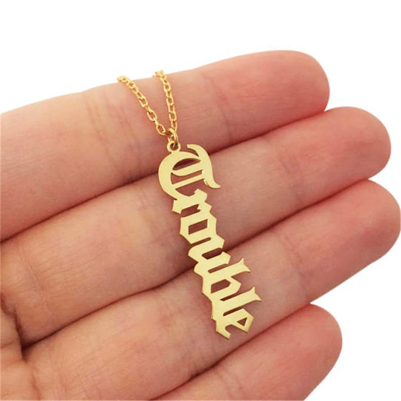 

Custom Customized Collares Para Mujer Name Letter Stainless Steel Necklace Pendants Personized Bijoux Femme Jewelry Choker