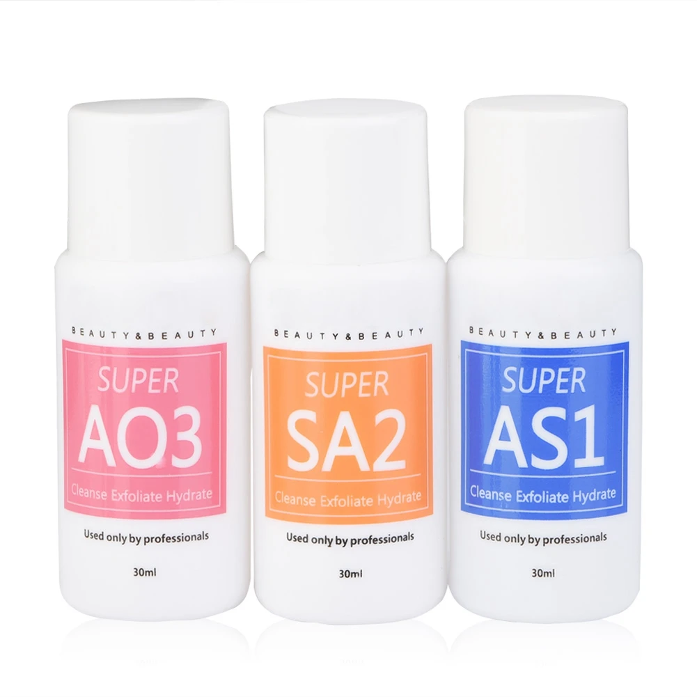 3 типа, небольшой пузырьковый раствор, Глубокая очистка, Увлажняющая Жидкость, Антивозрастная косметическая машина, очищающее средство, отшелушивающее и увлажняющее средство AS1/SA2/AO3 3 типа, небольшой пузырьковый раствор, Глубокая очистка, Увлажняющая Жидкость, Антивозрастная косметическая машина, очищающее средство, отшелушивающее и увлажняющее средство AS1/SA2/AO3