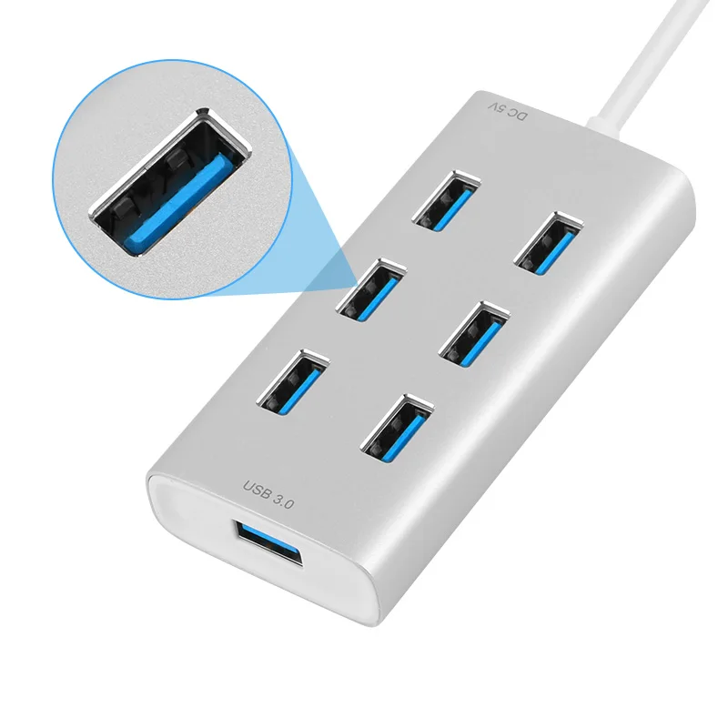 Концентратор USB 3 0 с 7 портами разветвитель функцией быстрой зарядки и