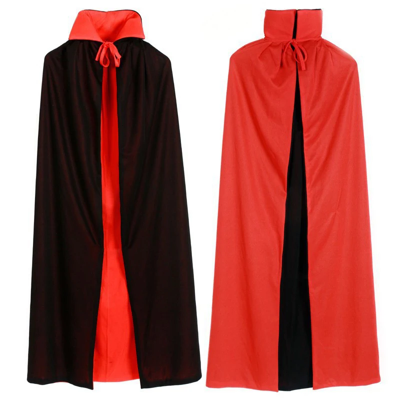 Взрослый ребенок ведьма красный черный двойная накидка для хеллоуина Косплей