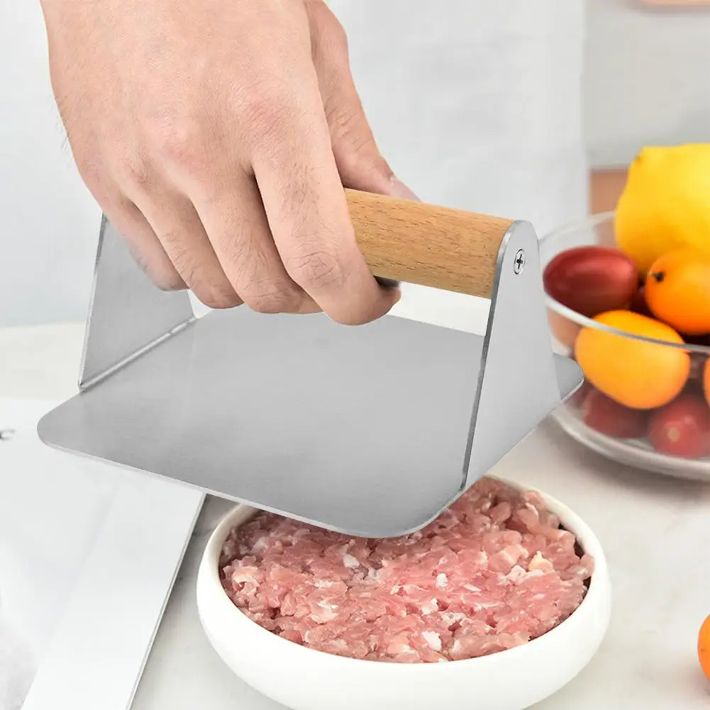 5-дюймовый легкий пресс для бургеров Smasher с деревянной ручкой бекона