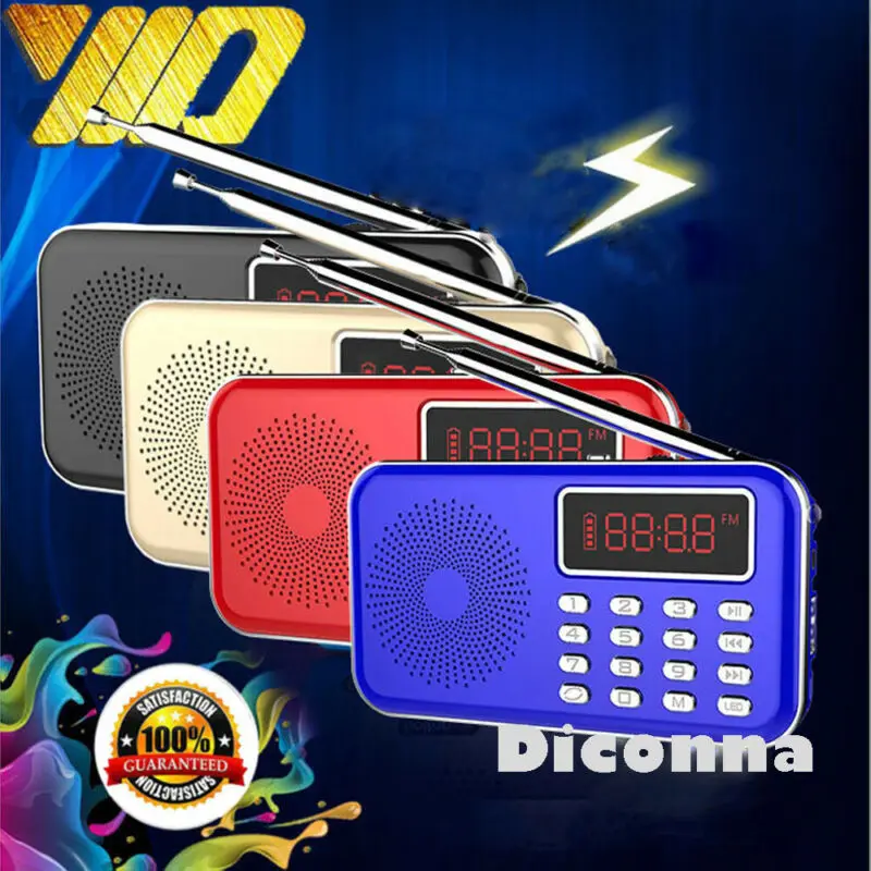 4 цвета Мини Портативный ЖК цифровой fm радиоприемник динамик USB Micro SD TF карта MP3